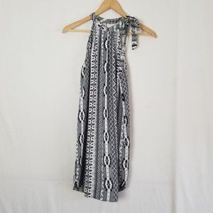 Collection Concepts tie neck BOHO gematric style mini dress womens size XS (249)